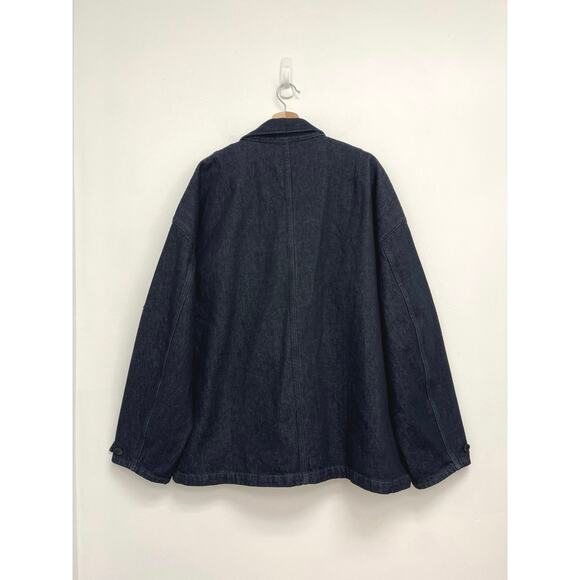 Rag & Bone Mercer Denim Dark Wash Chore Jacket Cotton Patch Pockets Designer XL - Picture 3 of 12